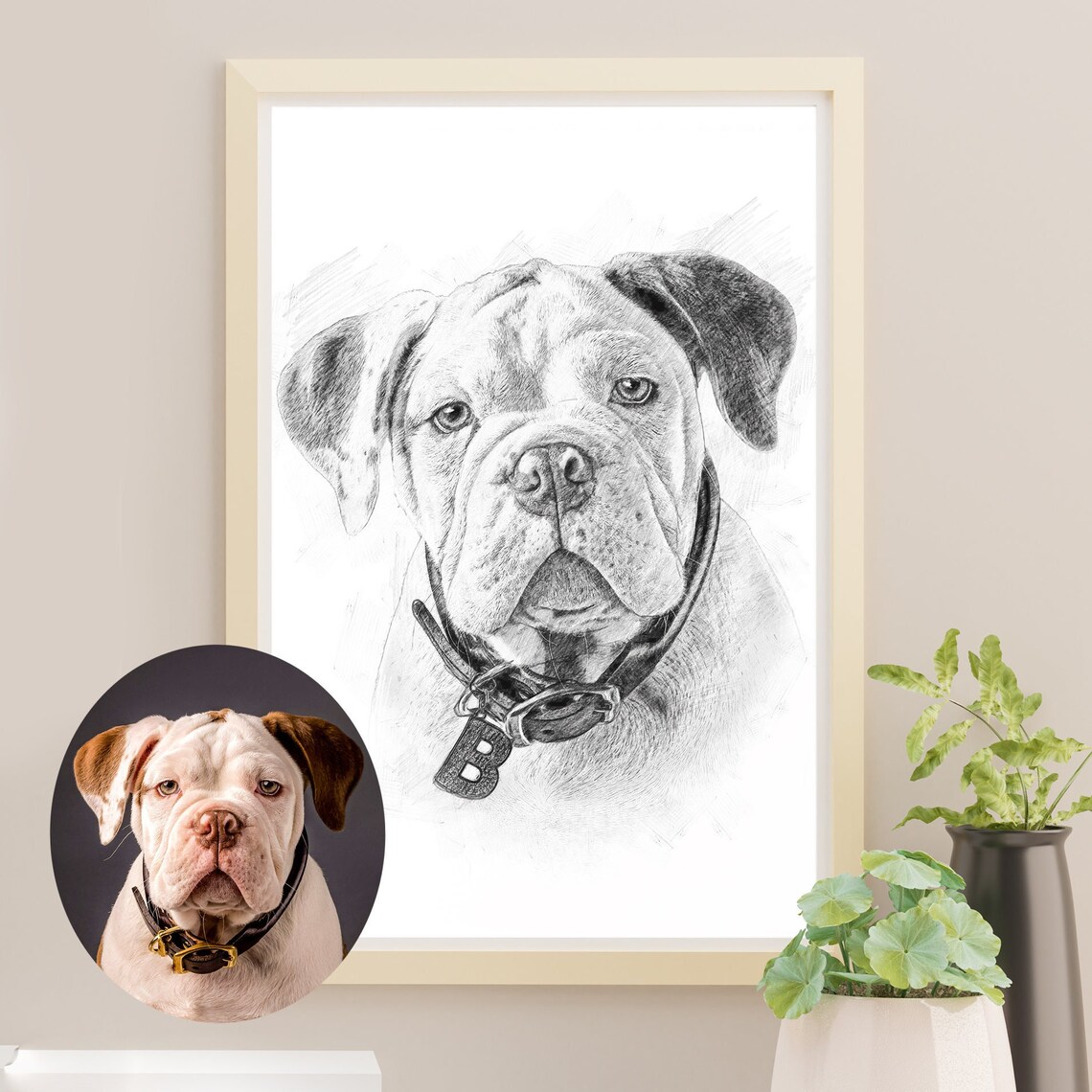 Pencil Sketch Custom Dog Portrait Personalized Pet Portrait - Etsy