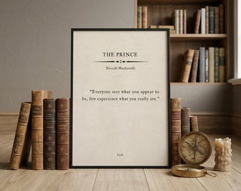 Impression d'art citation de Machiavel | Citation du livre Prince | Décoration murale littéraire vintage