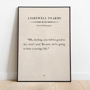 Ernest Hemingway Quote Print, Farewell to Arms, Book Page (digital Download) - Etsy