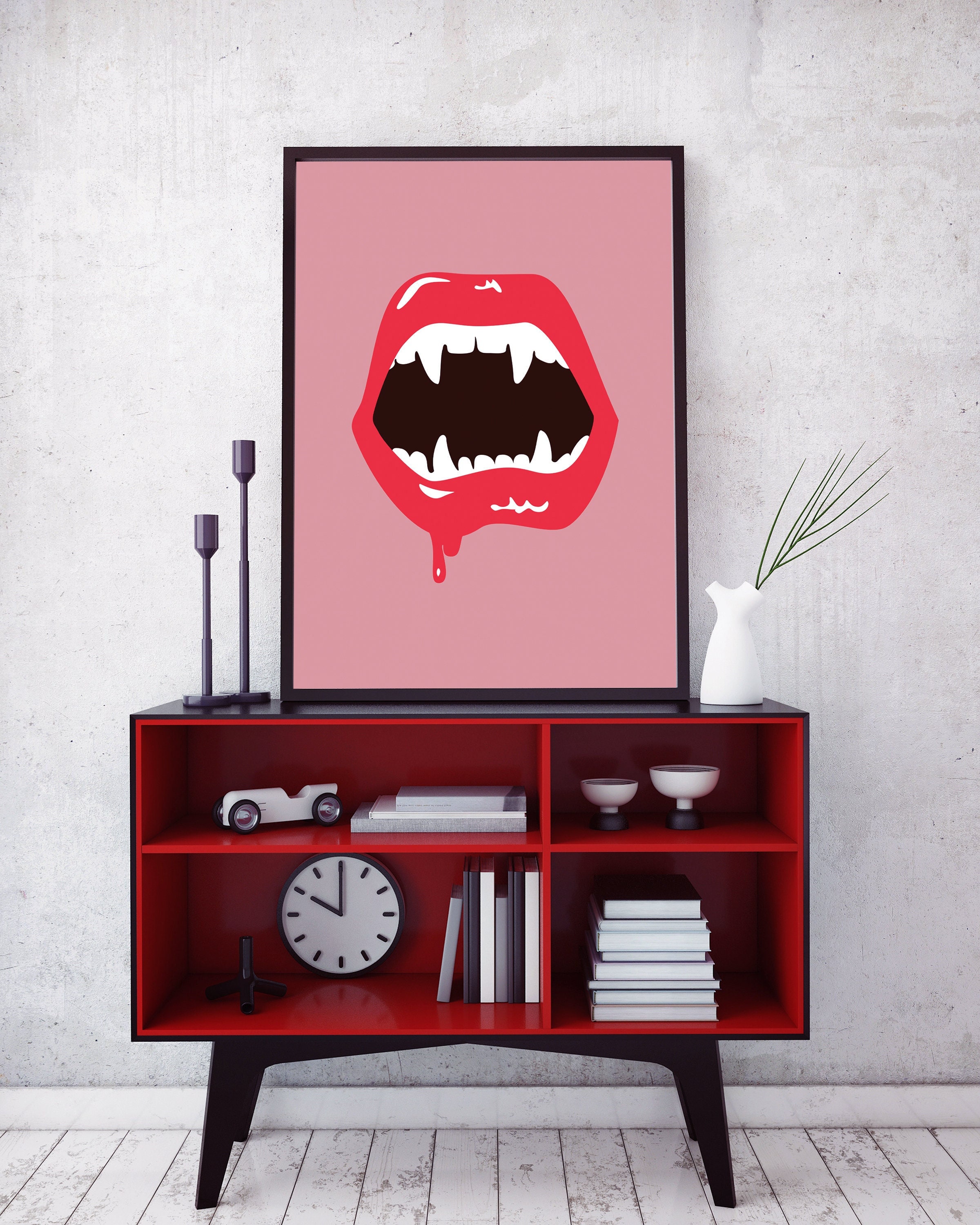 Vampiresse Halloween Dessin 20 5 X 15 Cm Vampire Lips Poster Halloween Print Pink and Red Wall Art - Etsy Singapore