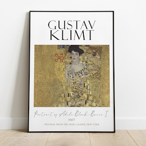Gustav Klimt, Portrait of Adele Bloch-Bauer I, 1907 famous painting, Art Nouveau, Golden Theme, Classical Poster, Vintage Print, Modernism
