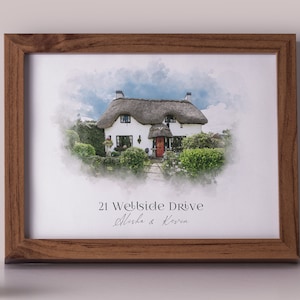 Custom Home Portrait, Personalized House Portrait From Photo, Watercolor Painting Wall Art, Housewarming Gift, First Home New Home Gift