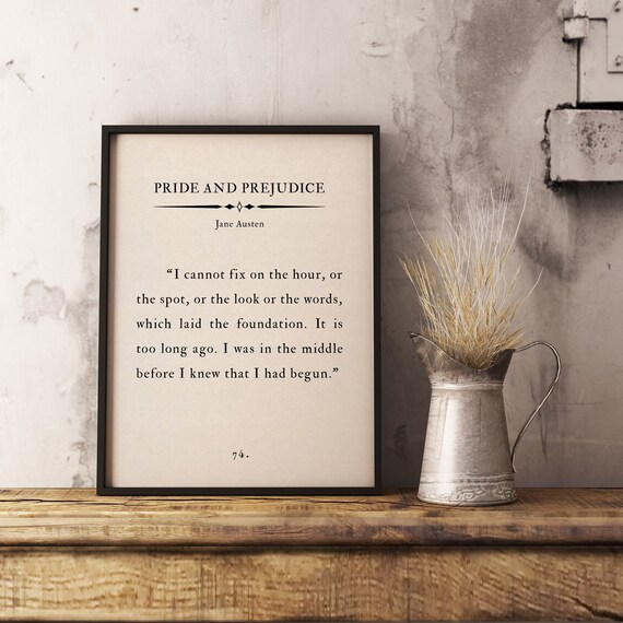 Orgueil Et Prejuges Jane Austen Citation Litterature Etsy France
