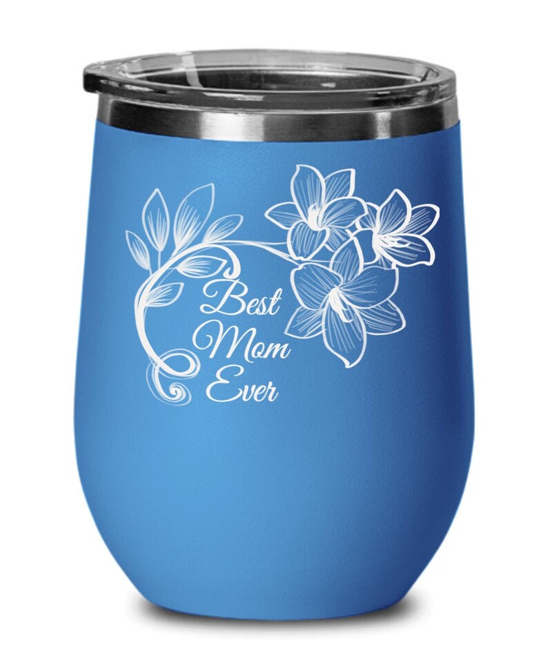 Mother/'s Day Gift from Daughter Son Best Mom Ever Vintage Flower White Stainless Steel Wine Tumbler,Mug Perfect Birthday Gift for Mom