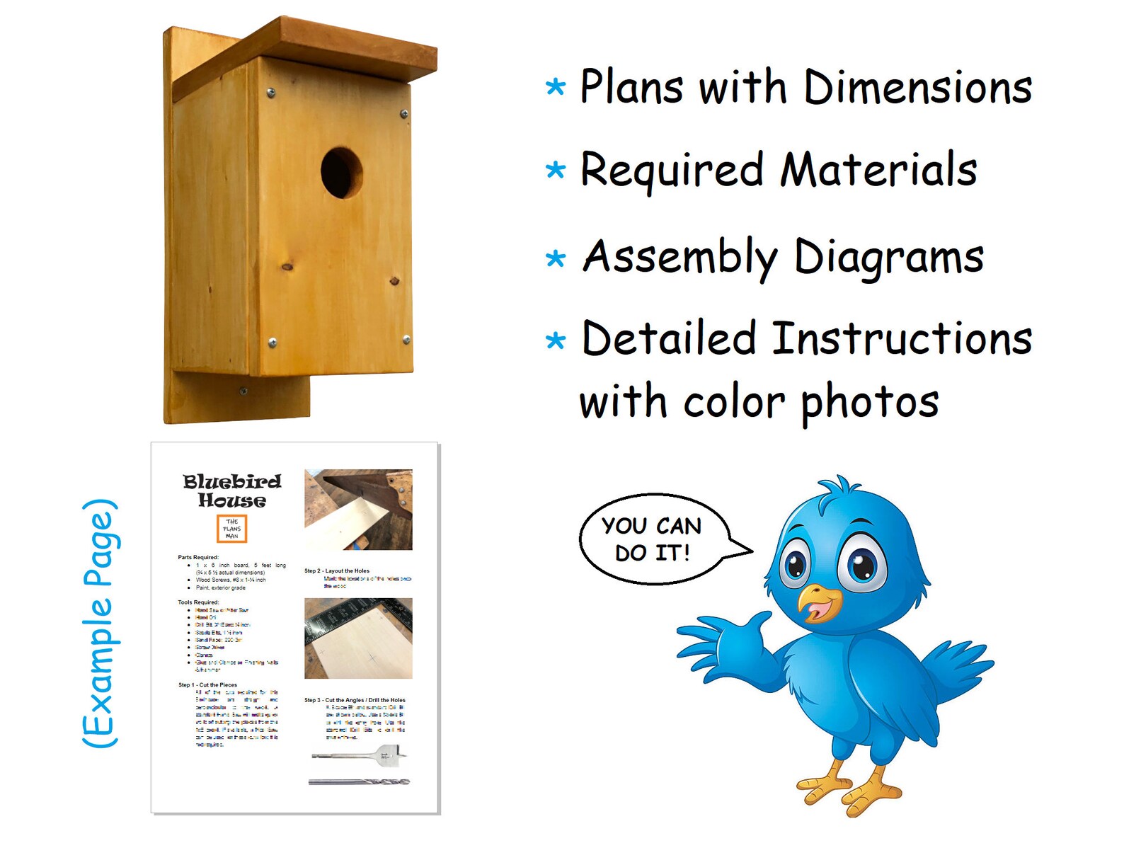 Bluebird Birdhouse Plans & Instructions Super Easy DIY Nature Etsy