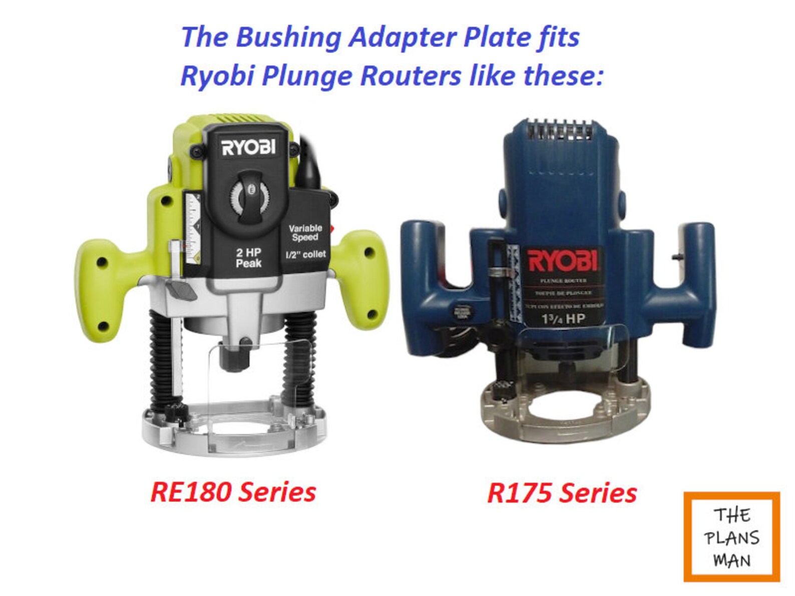 Guide Bushing Insert Plate for Ryobi Plunge Router, Use to Trace