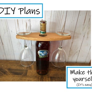 Wine Glass Holder Plans, easy to make wood project, step by step instructions with template and photos, great mini wine rack gift, DIY