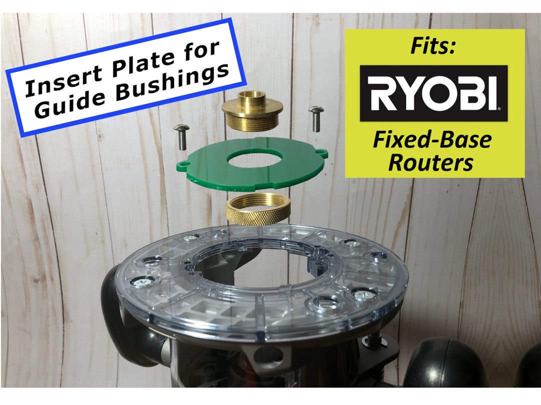 Guide Bushing Insert Plate for Ryobi Fixedbase Router, Use to Trace