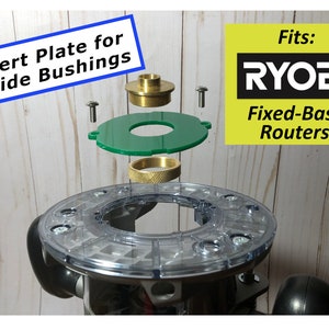 Guide Bushing Insert Plate for Ryobi Fixed-Base Router, use to trace templates