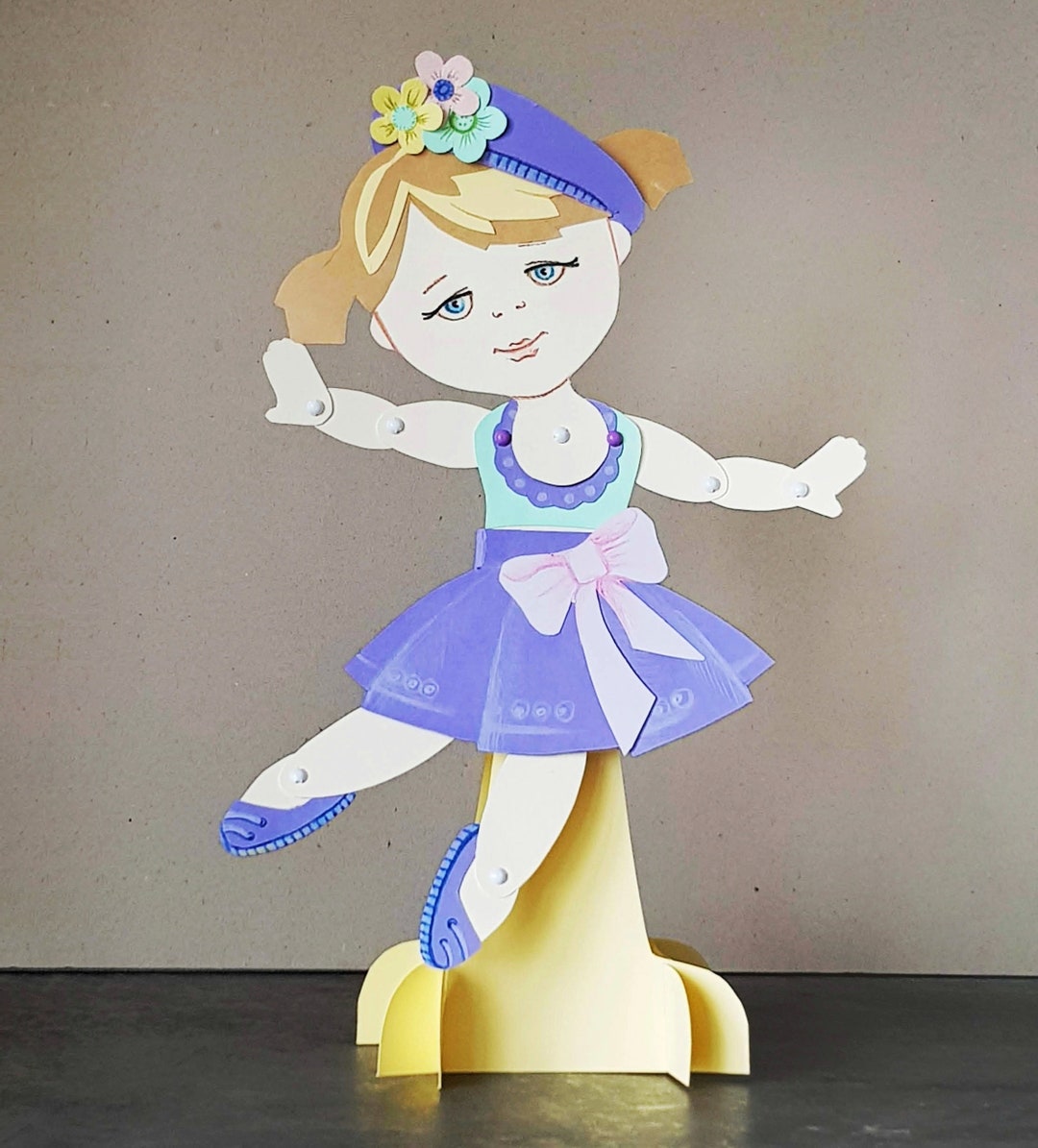 Articulated Paper Doll Printable Mia Dressup Doll Template (PDF) Etsy