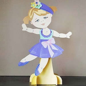 Articulated paper doll printable. Jointed paper dolls template. Dress up doll. Paper doll digital. Do it yourself.