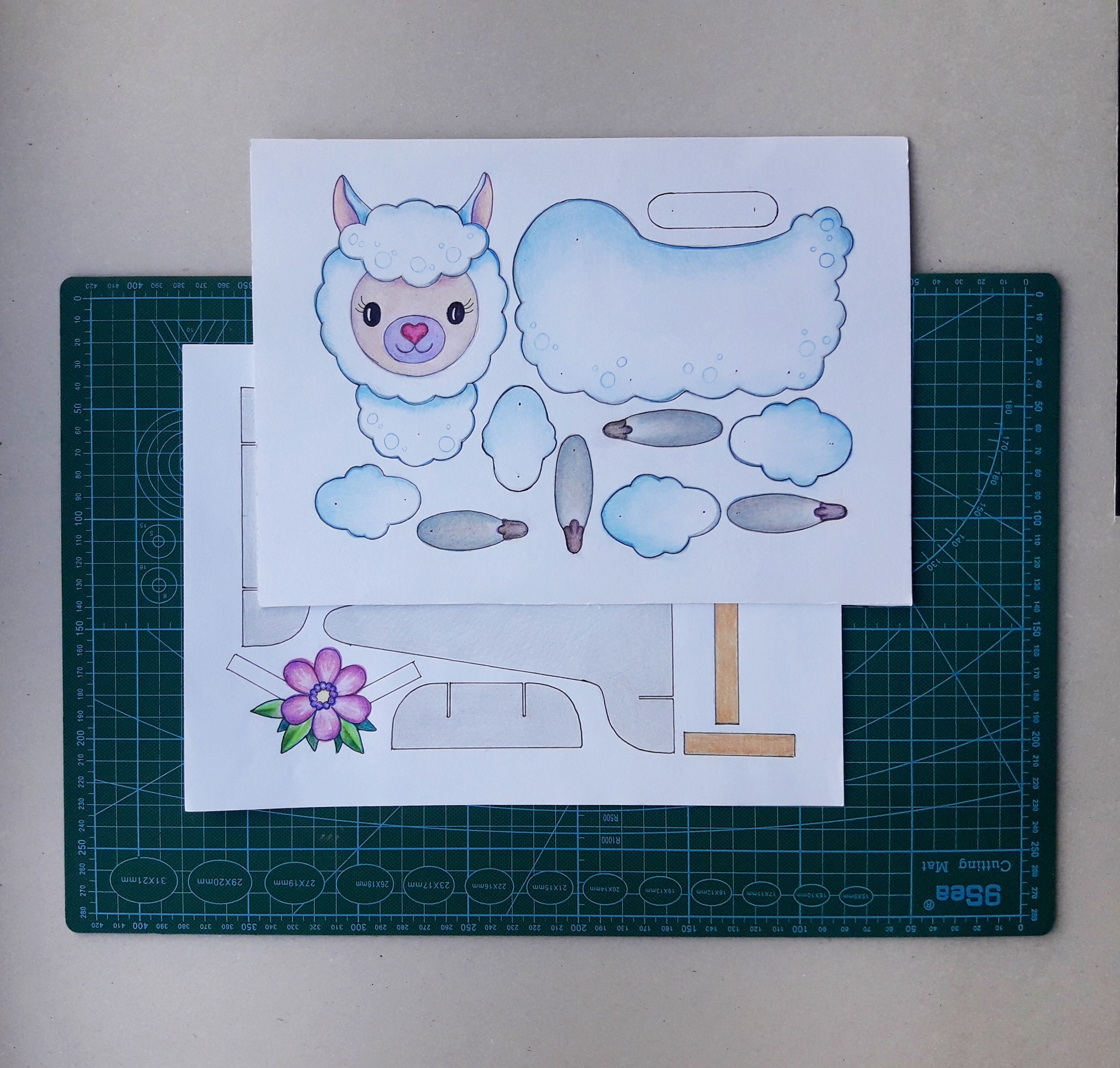 Baby Llama Printable. Articulated Paper Doll With Doll Stand. Digital ...