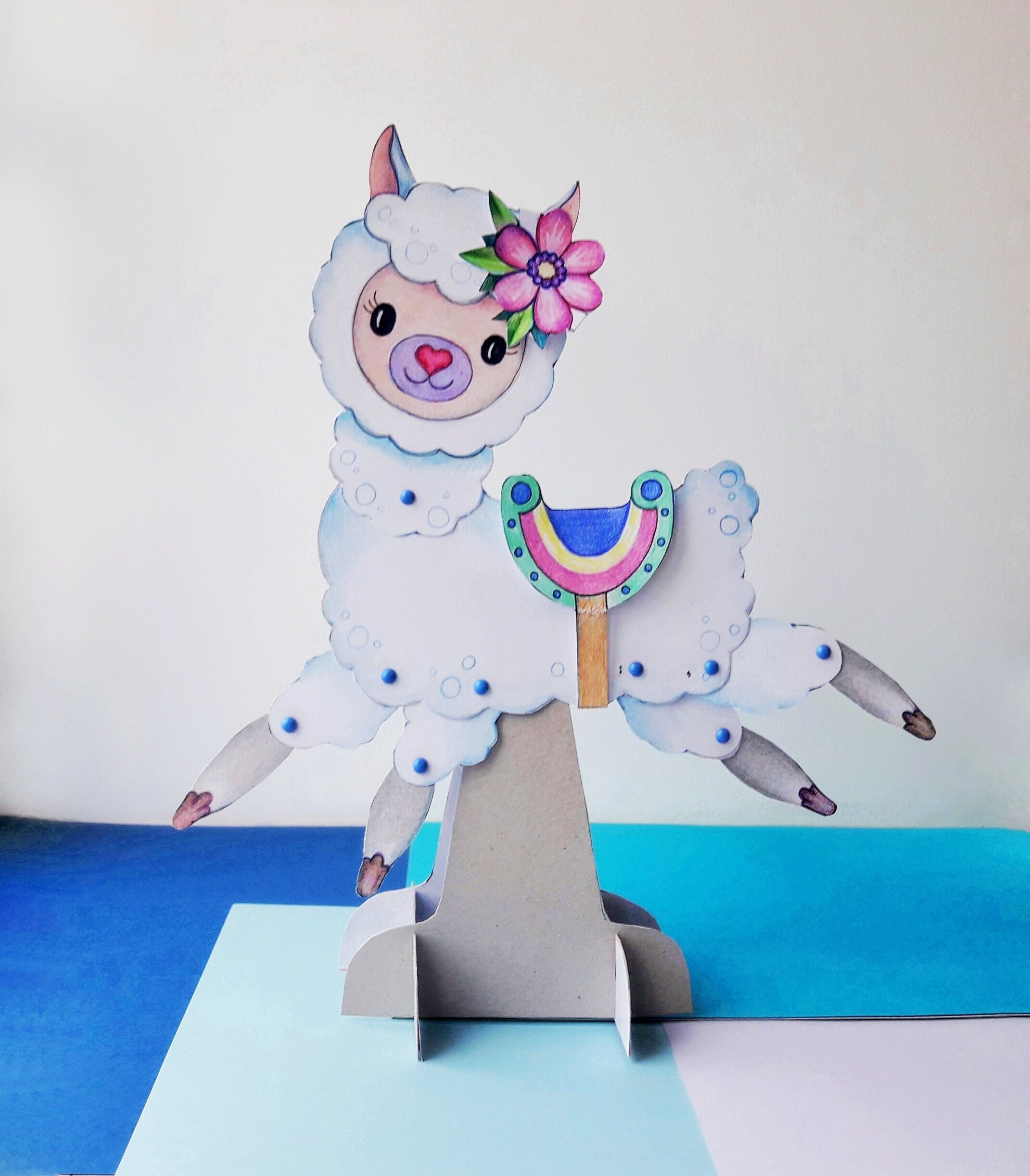 Baby Llama Printable. Articulated Paper Doll With Doll Stand. Digital ...