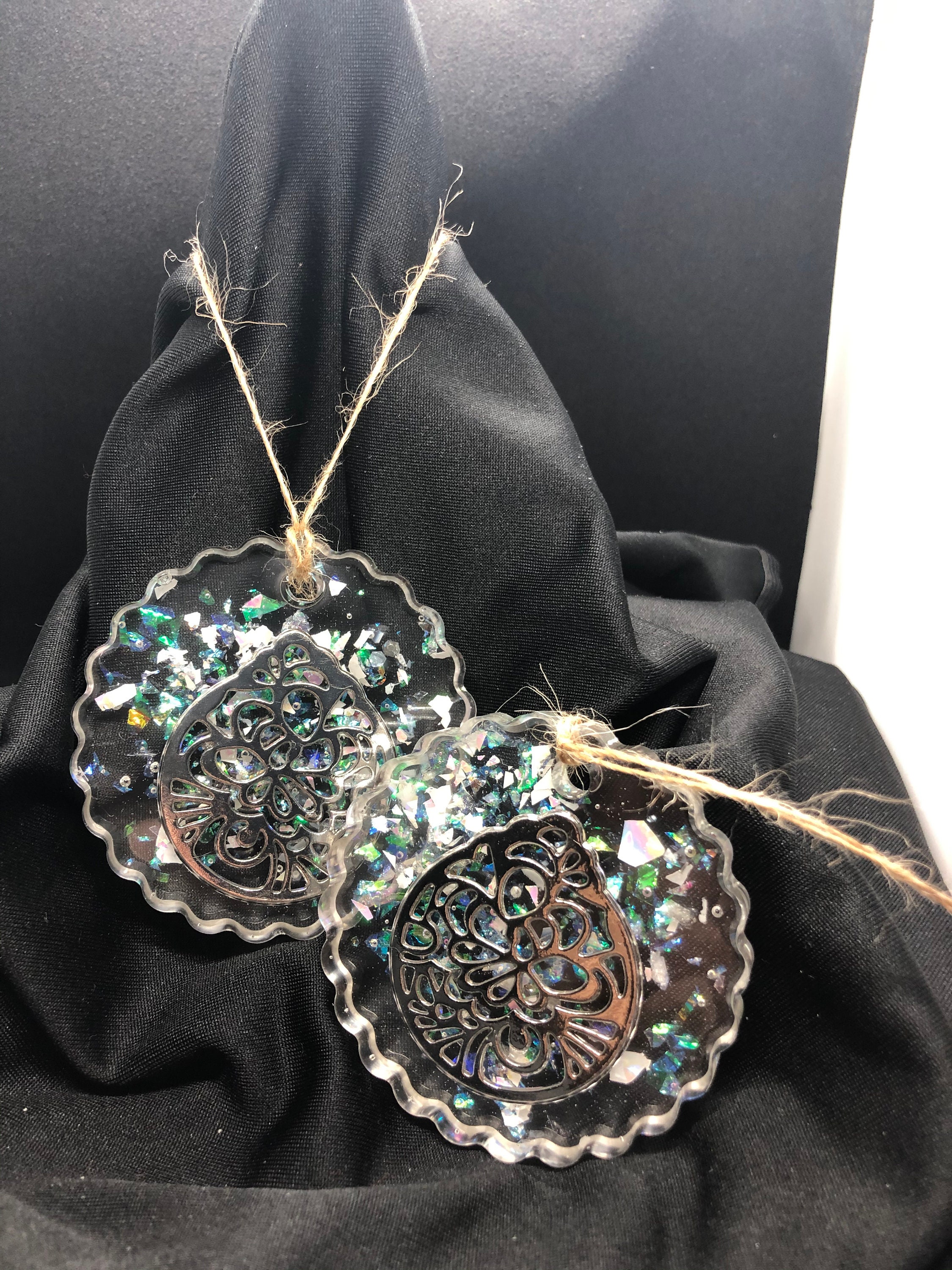 Resin Ornaments set of 2 Etsy