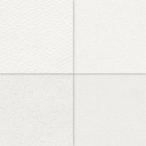 May include: A composite image displaying four distinct white paper textures. Each quadrant features a unique surface finish, ranging from a coarse, cold-press watercolor texture to a smooth, fine-grain paper and a fibrous, handmade paper style.