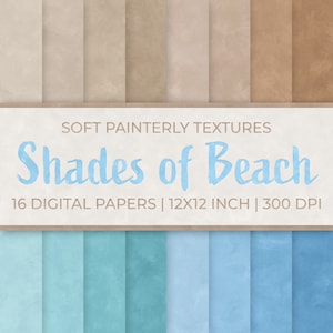 Texturas pictóricas en colores del mar y la playa, 16 texturas en alta resolución, 300 dpi, enlosables, pintura al óleo, acrílico, pinceladas
