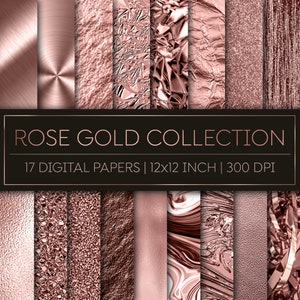 Rosé goldene DIGITALE Texturen & Folien, Metallisch, Digital Papers, Glitzer, Hintergrund, Abstrakt, Hohe Auflösung, 12x12inch