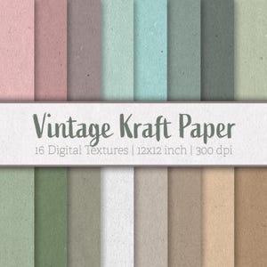 16 textures numériques de papier kraft aux couleurs vintage | haute résolution, 300 dpi | papier, structure, carton | TÉLÉCHARGER