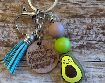 You Guac My World Avocado Keychain | Cute Gift for Boyfriend, Girlfriend, or Best Friend | Funny Food Keychain with Gift Box