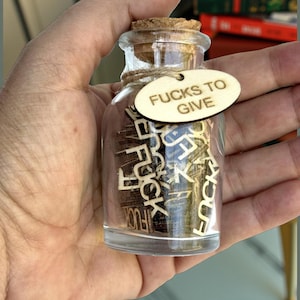 Sarcastic Desk Accessory Office Decor Wooden Sign Humor Gift Coworker Present Glass Container Shelf Decoration Conversation Piece Novelty