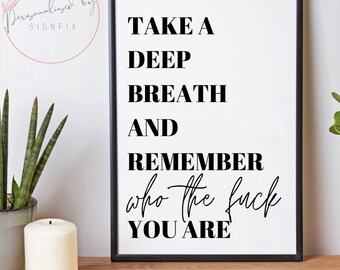 Inspirerende citaatafdruk, vloekende muurkunst, positieve bevestiging (digitale download)