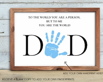 Father's Day Handprint Art, DIY Dad Gift (Digital Download)