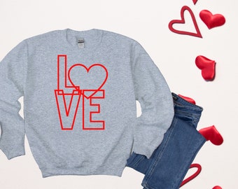 Love Sweatshirt| Heart Sweatshirt | Valentines Day Sweatshirt | Valentines Day | Heart Clothing | Cute Shirt | | Valentine's Day Outfit