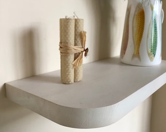 Rustic Floating Shelf | Solid Pine Wood | Rounded Corners | Handmade UK | Wall Shelf