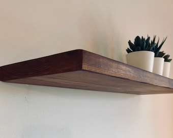 Thin Floating Shelf Slimline Wall Shelf made from Solid Wood - Elegant and Modern wall decor