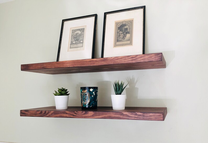 Thin Floating Shelf Slimline Wall Shelf Made From Solid Wood Etsy UK
