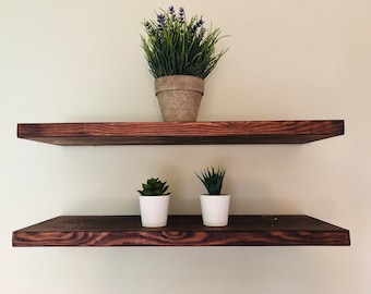 Extra Deep Floating Shelf Wall Shelf made from Solid Wood - Elegant and Modern wall decor