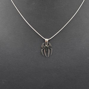 Spiderman Spider Symbol Inspired Necklace - Stainless Steel - Silver