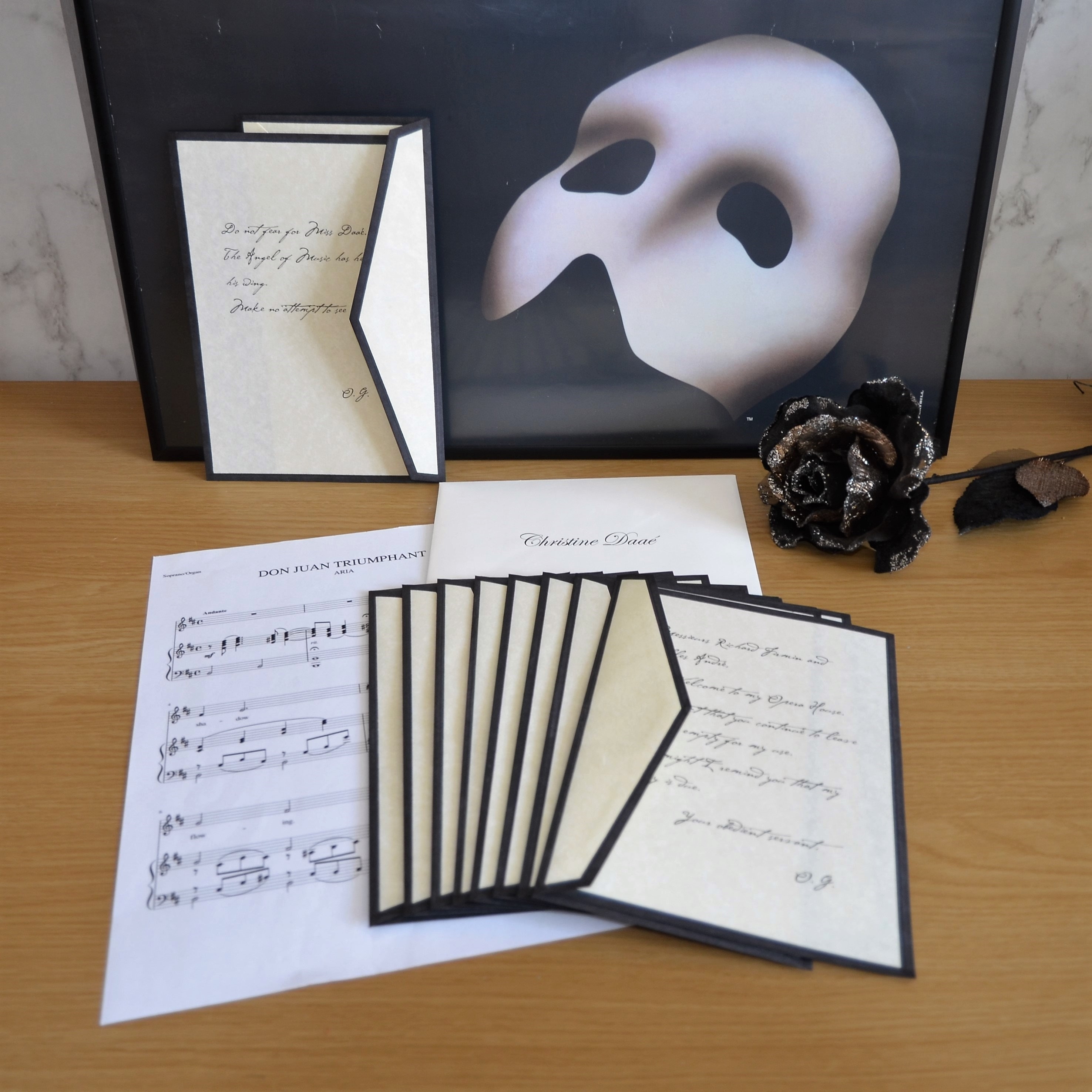 The Phantom of the Opera Letter Collection Stage Prop Set - Etsy