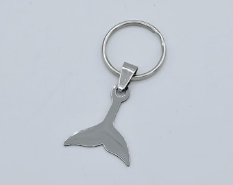 Mermaid Whale Tail Symbol Inspired Keychain Pendant Keyring - Silver - Gift Accessory