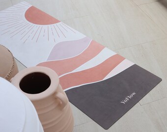 Tappetino yoga con sole per lei, tappetino yoga da viaggio, tappeto da meditazione, coperta estetica, tappetino yoga per la casa, regali yoga per donne, tuta actobativ