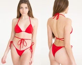 Red Bikini Set 2021, Woman beach Swimsuit, Modern pool Swimwear, Beachwear, Biquini female, Gift for Women mothers day gift
