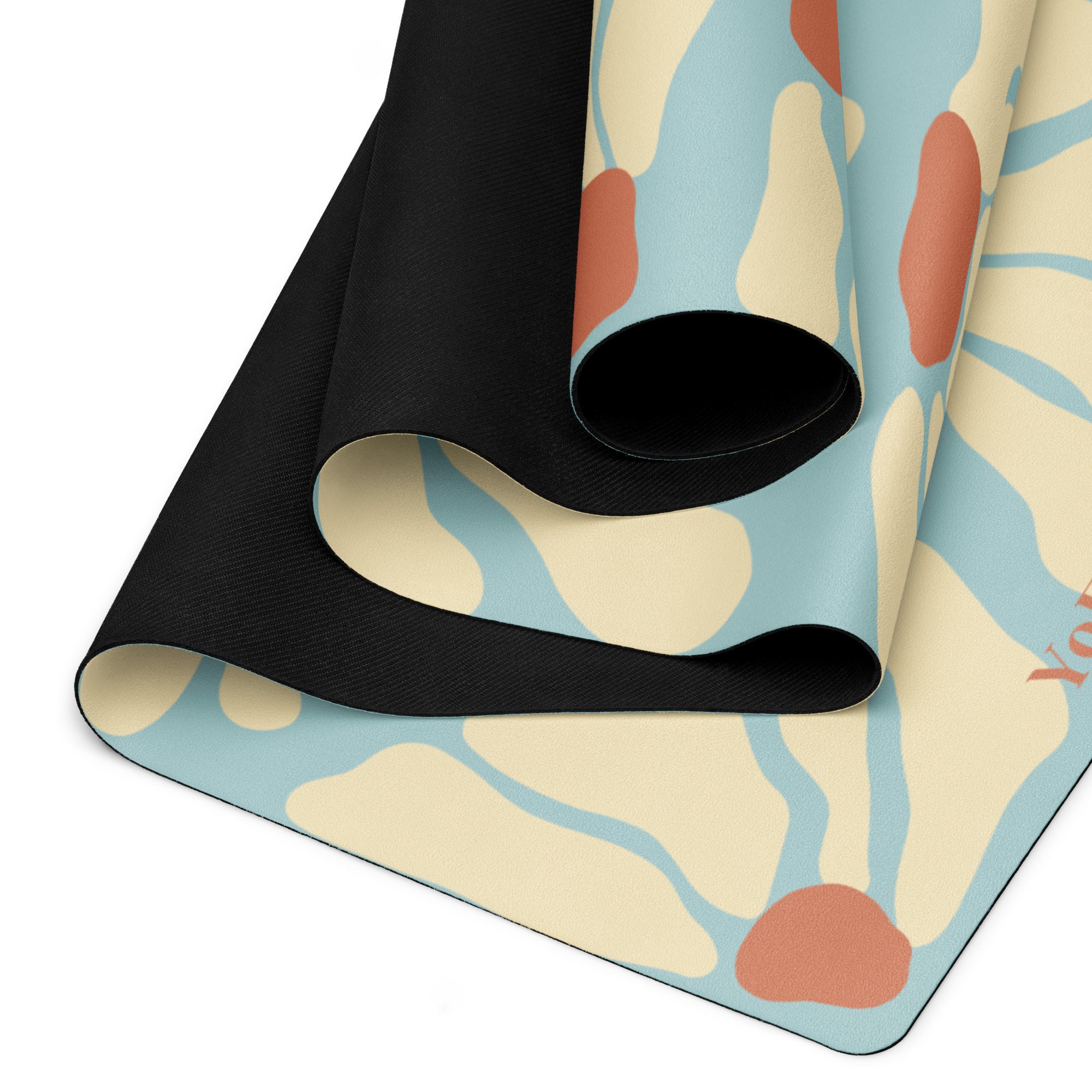 Yoga Mat With Floral Print, Travel Yoga Mat Meditation Rug Pastel ...