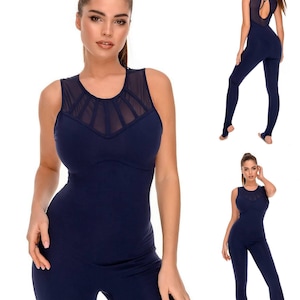 Blue Yoga jumpsuit Aerial costume Woman yoga bodysuit Unitard dance costume Aerial silk costume Catsuit for woman, gifts for women