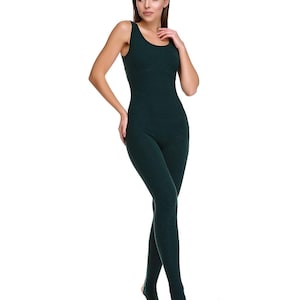 Cotton bodysuit aerial jumpsuit yoga unitard dance costume with open back for yoga, aerial stylish Catsuit for Women, gift for wife