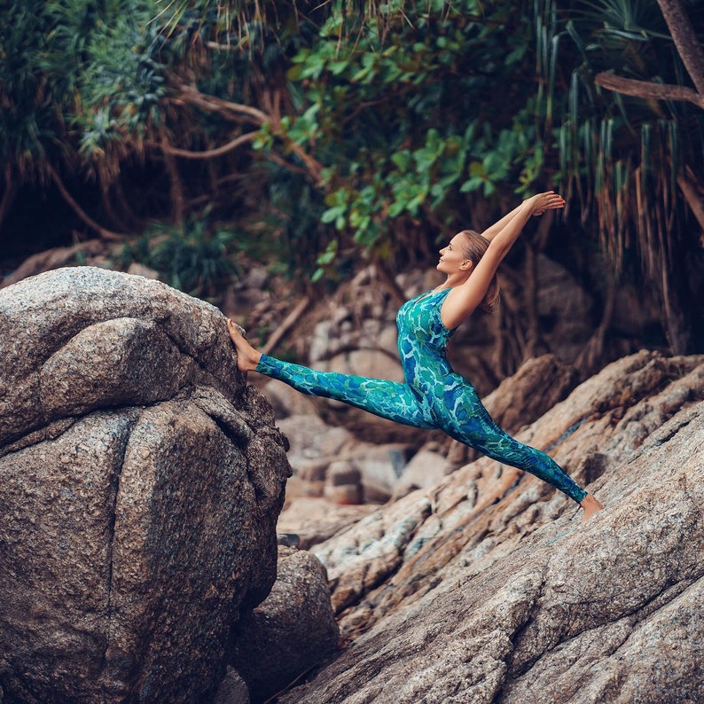 Bodysuit With Python Print for Yoga, Pilates, Aerial Gymnastics, Sports ...