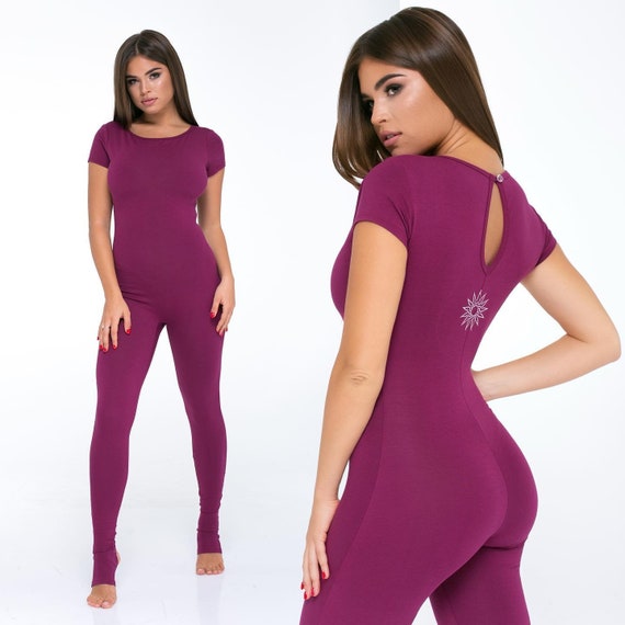 Pink Bodysuits Shorts Jumpsuit for Exercise