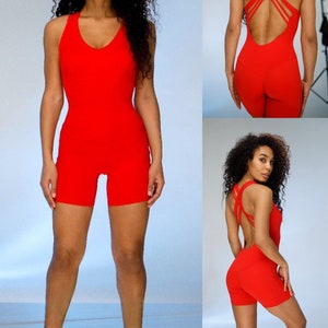 Red velo bodysuit Yoga jumpsuit woman Aerial costume Womens jumpsuit Yoga bodysuit Aerial silk unitard Women&#39;s activewear unitard