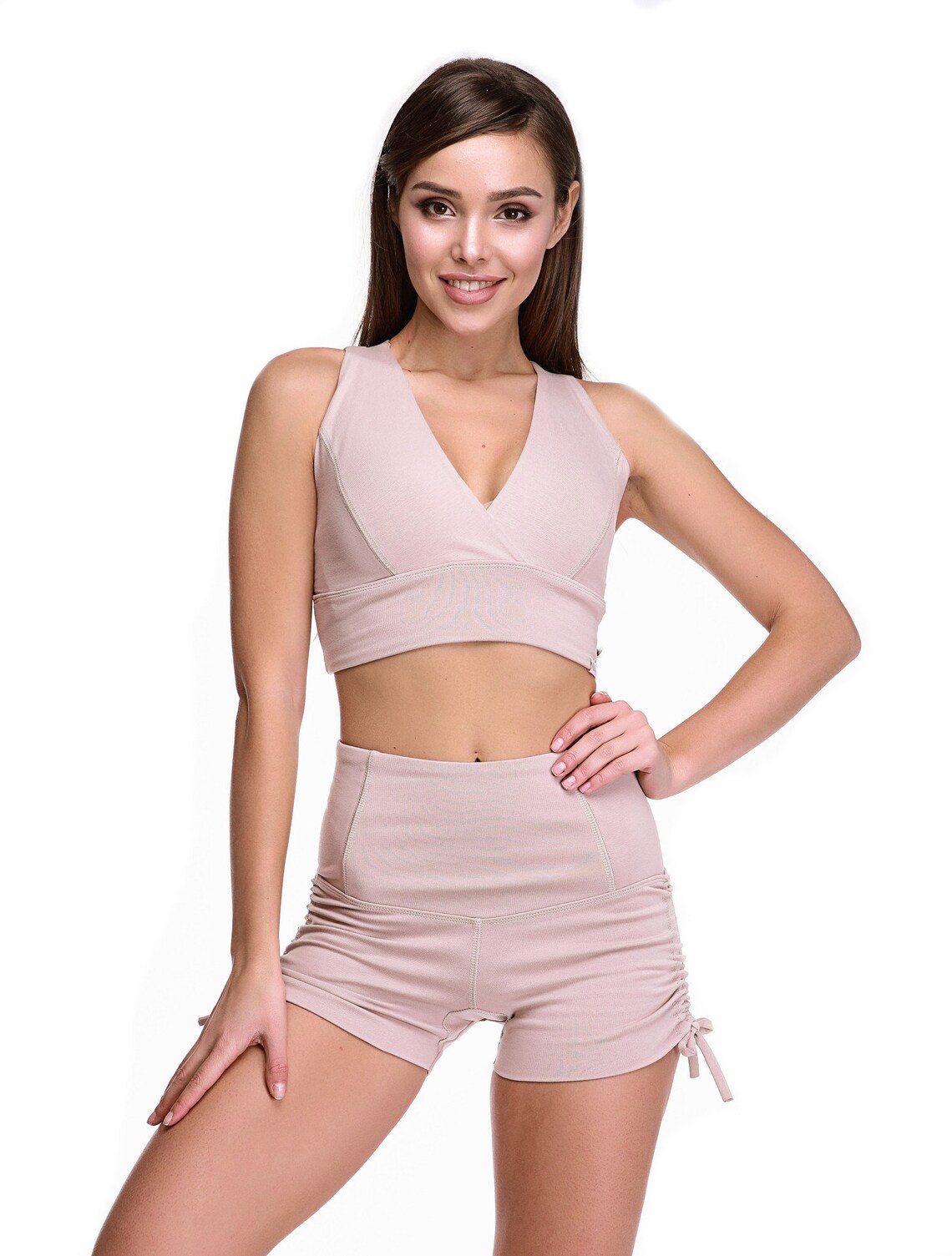 Crop Top of Organic Cotton Sport Bra for Yoga Pilates Etsy