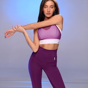 Sports set of top and leggings, Sport bra for yoga, tight leggings for pilates, gymnastics, pole dance, workout bodysuit ,gift for women