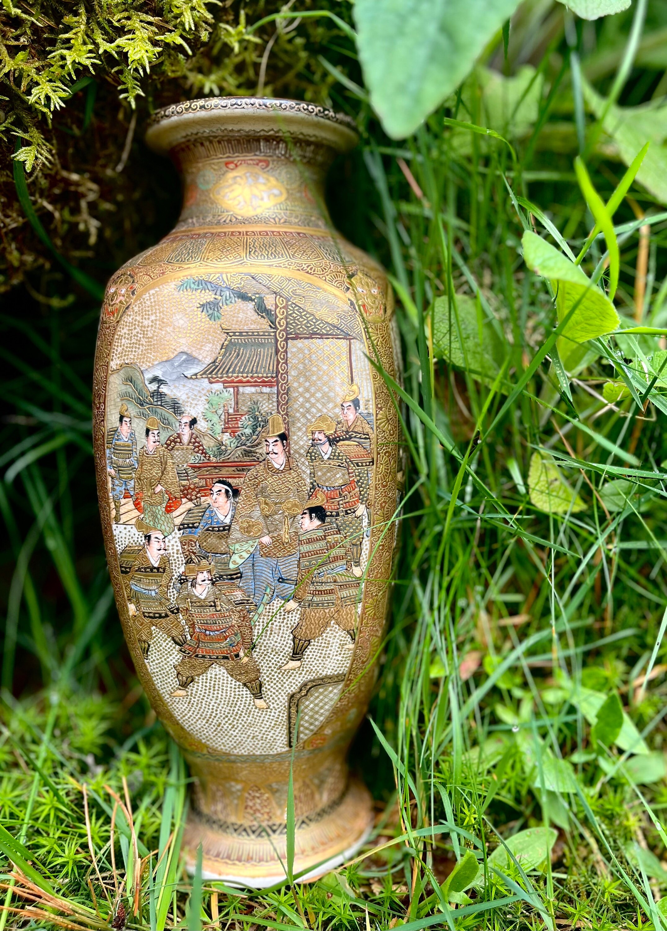 19世紀の見事な大きな薩摩焼の花瓶 - Etsy 日本