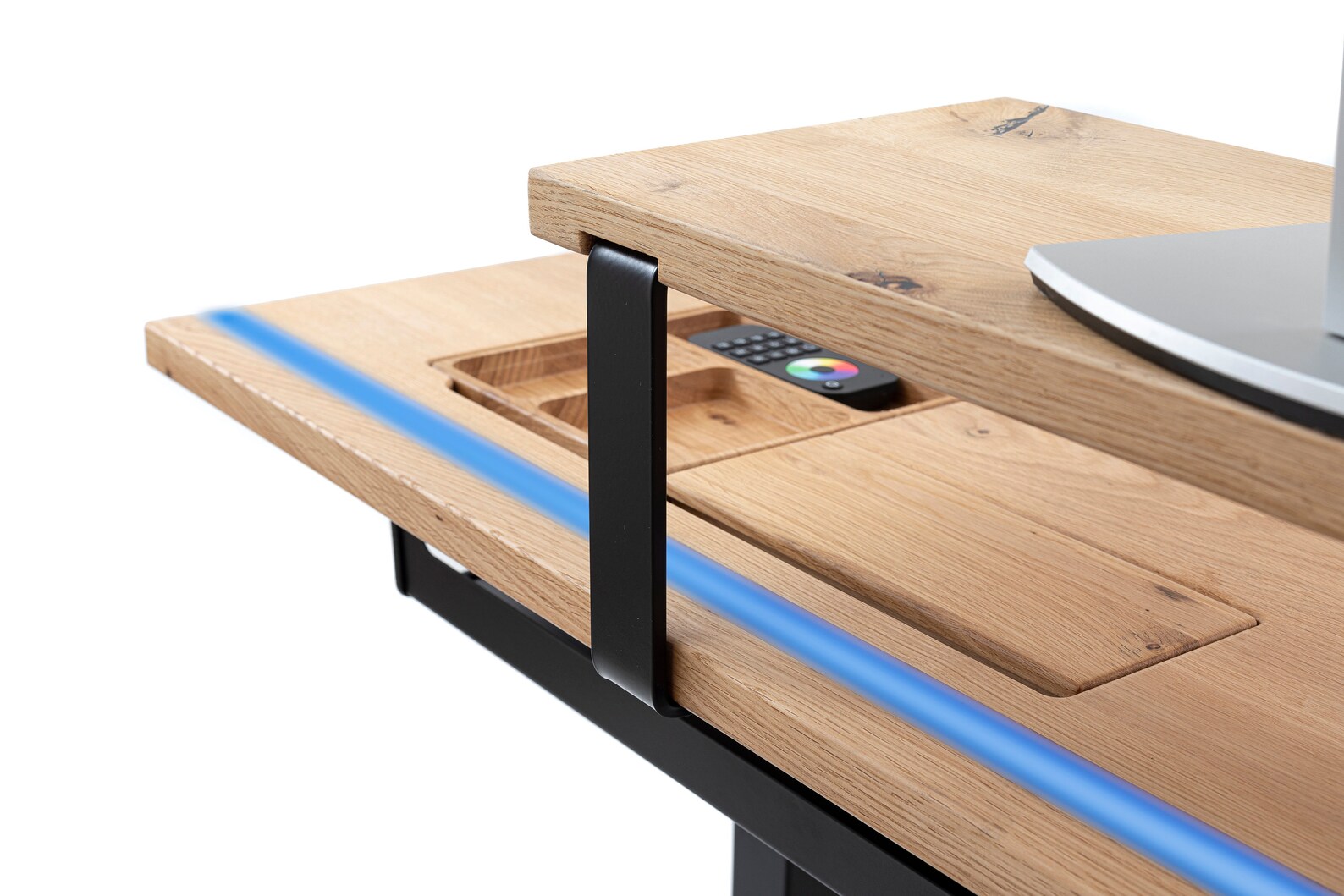 Elegant Automatic Up-down Desk With LED Mood Light. Content Creator ...