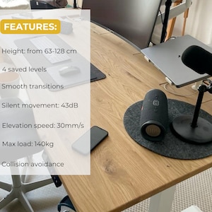 Elegant Automatic Up-down Desk With LED Mood Light. Content Creator ...