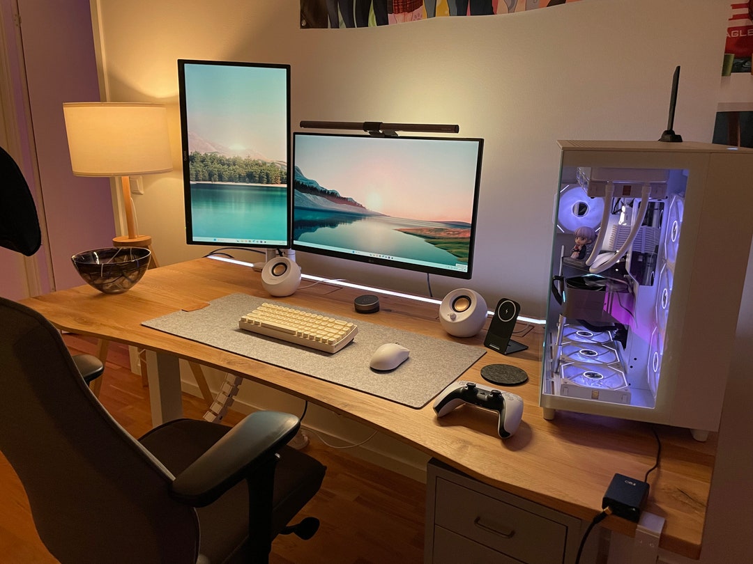 Monitor Inbuild Desk Monitor Arm Single or Double | Ergohide Desk Built-in Add-on - Etsy
