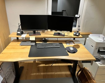 Functional Gaming Console & Monitor Raised Desk for Social Media Influencers. Hidden Cable Unit.  LED Mood Light Integrated into Reisin.