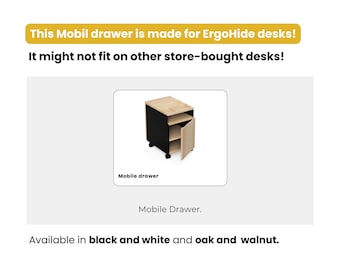 Cassetto mobile Rovere o Noce / Legno massello / ErgoHide Add-on